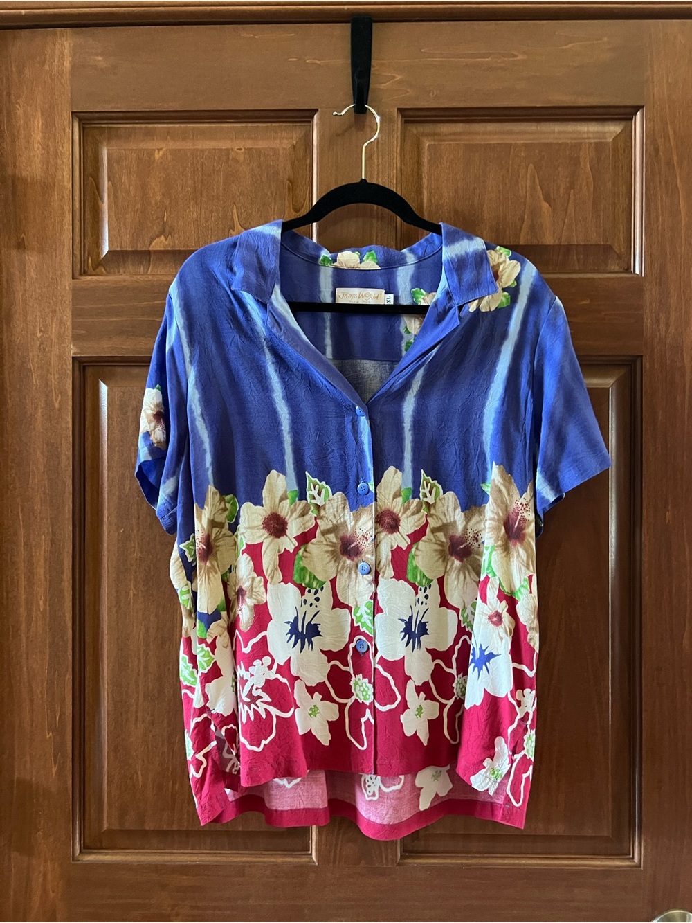 Jams World Shirt Women’s Floral Blue Multicolor Size XL